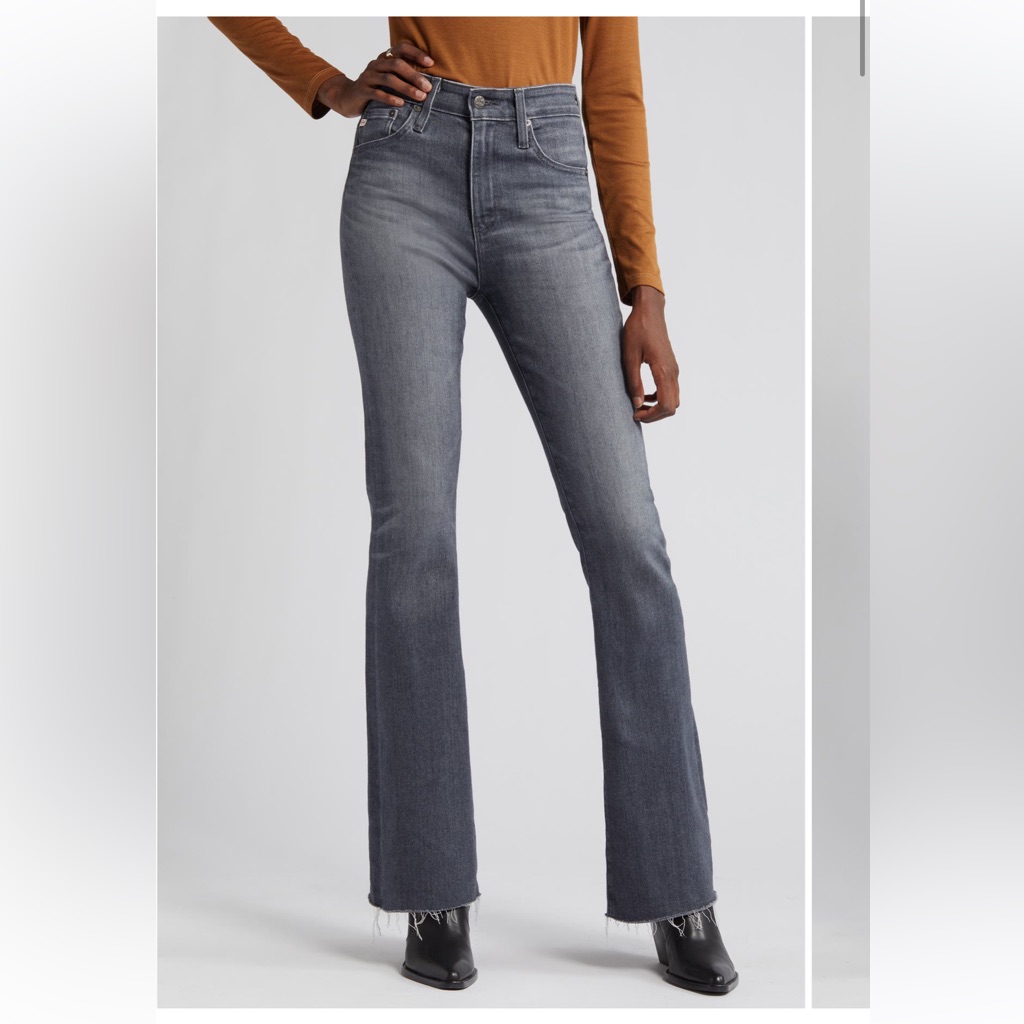 Ag Farrah High Waist Raw Hem Bootcut Jean